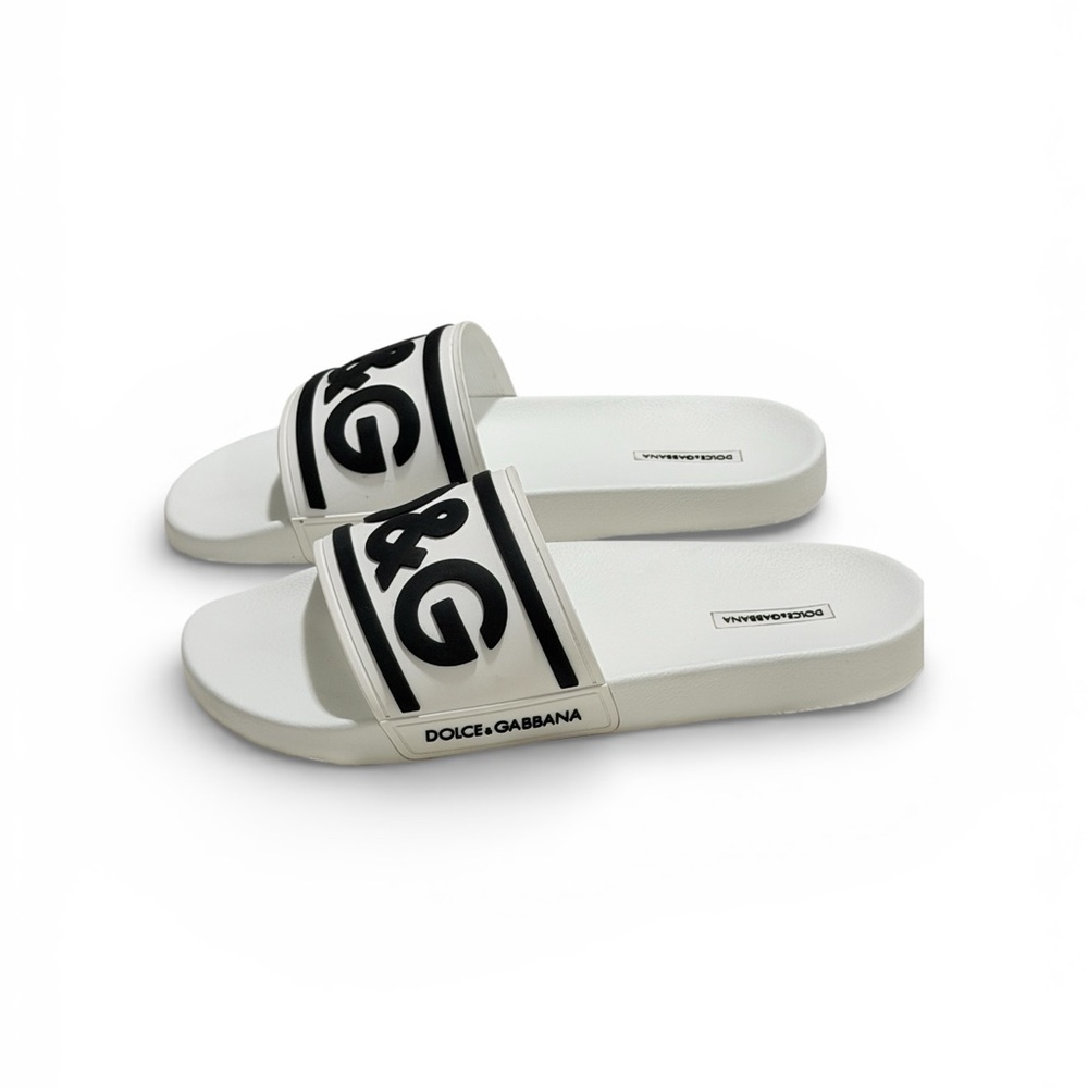 Dolce & Gabbana Black and White Logo Pool Slides